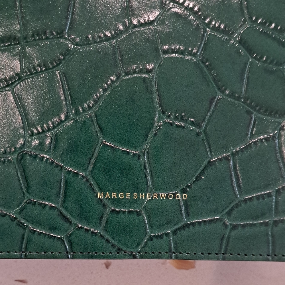 Margesherwood Forest Green Croc-Embossed Leather Bag - Picture 3 of 16